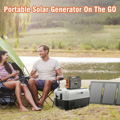 ZeroKor 60W solar panel extended setup powering the unit efficiently.