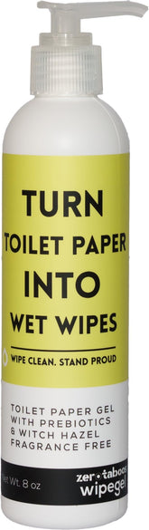Zerotaboos Wipegel bottle pour enables quick, gentle cleansing.