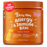Zesty Paws Allergy Relief Chews salmon packshot showing tasty bites for itchy skin support