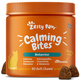 Zesty Paws Calming Chews cat package with bacon flavor for daily stress support