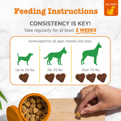 Zesty Paws Chew No Poo Bites dog-chewing, easy reward during behavior routines.
