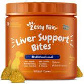 Zesty Paws Liver Support Bites with milk thistle for canine liver health