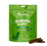 Zesty Paws OraStix dog probiotic sticks for balanced gut function and immune support.