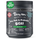 Zesty Paws Vet Strength Probiotics bottle front for daily digestion support