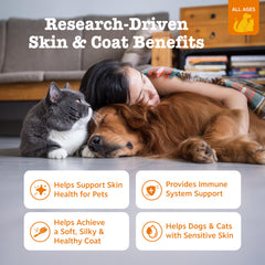 Zesty Paws Fish Oil dosing spoon highlights precise serving for dogs and cats