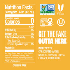 Zevia cream soda can close-up with Non-GMO Verified label.