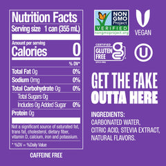 Zevia grape soda 12oz can on a table, showcasing sugar-free refreshment.