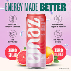 Zevia Grapefruit Energy 12-pack box for convenient on-the-go refreshment