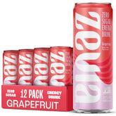 Zevia Grapefruit Energy can front view highlighting zero sugar and crisp citrus