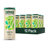 Zevia Green Tea 12oz can, front view, naturally sweetened and zero calories.