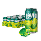 Zevia Lemon Lime Twist can, zero sugar, refreshing citrus flavor for any time.