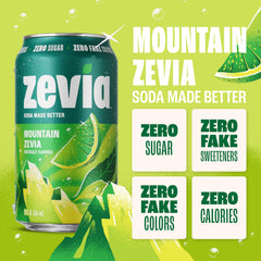 Zevia Mountain Zevia label front, naturally sweetened with stevia