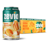 Zevia Orange Creamsicle can side view showing zero sugar.