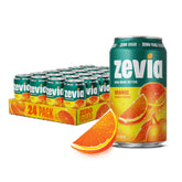 Zevia Orange front can—zero sugar, stevia-sweetened refreshment.