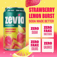 Eight-pack Zevia cans showing convenient zero sugar option