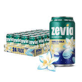 Zevia Vanilla Cola can front view, highlighting zero-sugar option