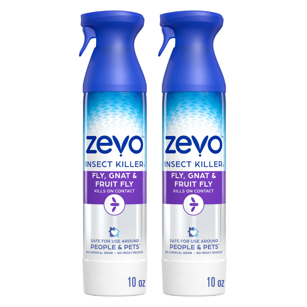 ZEVO Flying Insect Spray bottle close-up for fast on-contact control.