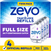 Zevo official refill trap front view shows compatibility with Zevo Trap and MAX devices.