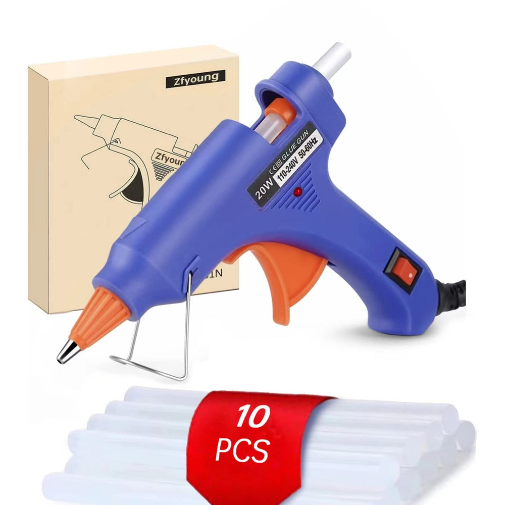 ZFYOUNG mini blue glue gun front view for quick repairs