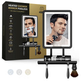ZHENYEMEI heated fogless shower mirror with integrated light for clear shaving in steam