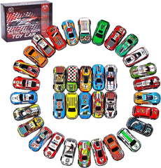 ZHFUYS 36-piece metal pull-back cars set main view sparks imaginative play