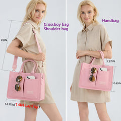 ZHMO tote front pocket provides quick access to keys and phone