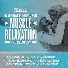 ZHOU Magnesium Glycinate label detail with vegan and non-GMO features