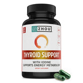 ZHOU Thyroid Support bottle front presents a thyroid-focused formula for daily balance.