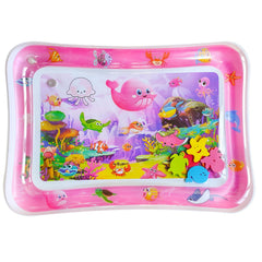 ZHUYNXIR baby water play mat features bright sea world graphics to spark curiosity.