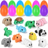 ZIAZQAM Easter eggs with 12 prefilled mini animals for exciting egg hunts.