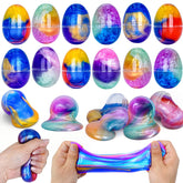 ZICZLI 12-pack prefilled Easter Galaxy Slime Eggs in gift box for easy gifting