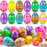 ZICZLI 48-piece bulk Easter eggs in vibrant colors, perfect for egg hunts.