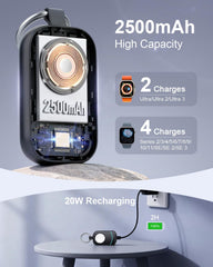 Zikker Apple Watch charger side view shows compact, portable design.