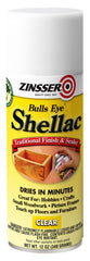 Zinsser Bulls Eye Shellac Spray in action on wood for odor-blocking finish.
