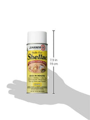 Zinsser Bulls Eye Shellac Spray applied to cabinets and furniture as a protective, non-toxic seal.