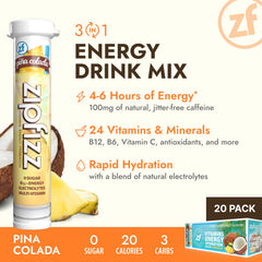 Zipfizz electrolyte hydration powder in glass — quick hydration for workouts and daily activity