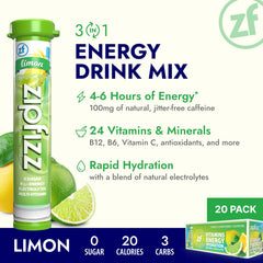 Zipfizz vitamin-dense-formula highlights B vitamins for daily energy support.