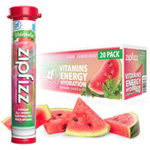 Zipfizz Watermelon powder packet ready to mix for on-the-go energy.