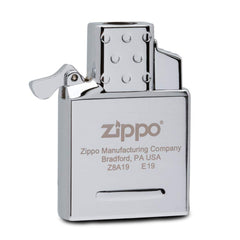 Zippo 65826 insert showing adjustable blue flame height for customization.