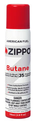 Zippo butane fuel 115ml bottle for reliable lighter performance on outdoor adventures.