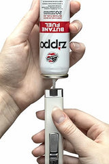 Zippo butane fuel 115ml compatibility supports candle lighters and flex necks.