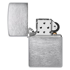 Zippo brushed chrome lighter windproof flame for reliable outdoor use.