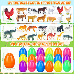 ZIRSENG animal figurines inside eggs ideal for storytelling and pretend play.