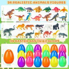 ZIRSENG Easter eggs with animal figurines for educational pretend play
