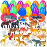 ZIRSENG Easter eggs with animal figurines for interactive hunting games and imaginative play.