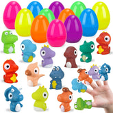 ZIRSENG prefilled Easter eggs with dinosaur puppets for kids' egg hunts.