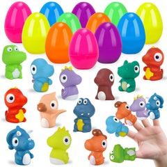 ZIRSENG prefilled Easter eggs with dinosaur puppets for kids' egg hunts.