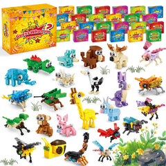 Zitetbolo 24-pack animal building blocks for party favors and play