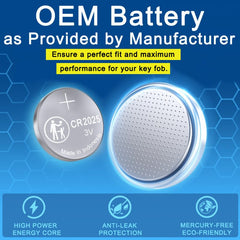 ZIWLU original OEM CR2025 battery ensures plug-and-play Mazda fob performance