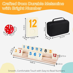 ZIXCARE Rummy Cube wooden racks with non-slip felt for quiet, table-friendly gameplay.